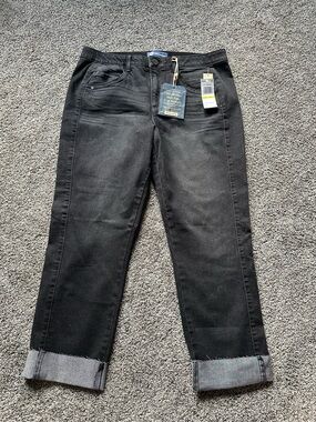 Democracy Black High-Rise Slim Straight Jeans